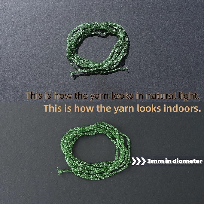 Metallic Glitter Yarn for Crochet & Knitting, Fine 2 Light Weight Worsted for Crochet Knitting, 35g 1.23oz, 120 Yards Soft Craft Sparkle Yarn (Green)