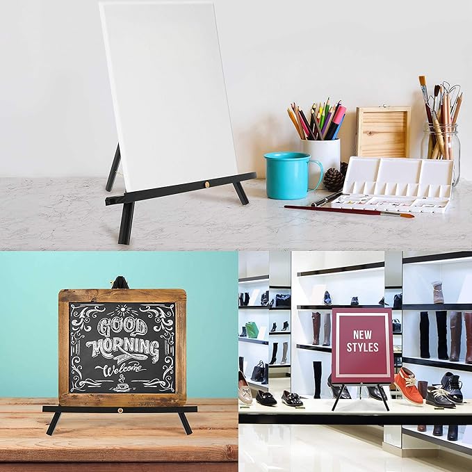 U.S. Art Supply 16" Black Wood Tabletop Easel (4 Pack) - Adjustable