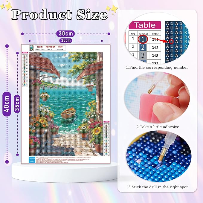 Amaieuin Diamond Art Kits for Adult Bginners,Landscape 12x16inch