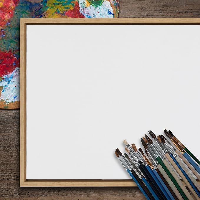 Kate and Laurel Sylvie Blank Framed Canvas Wall Art, 30x30 Natural, Modern Empty Canvas for Paint-Your-Own Art, Ready to Paint Premium Already Framed Material
