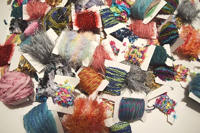 300 Yards 30 Colors Fiber for Embellishments Novelty Yarn Grab Bag for Scrapbooking, Knit/Crochet, Felting, Jewelry Making