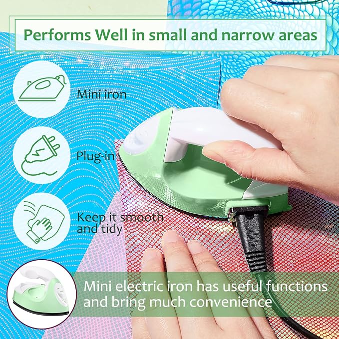 Honoson Mini Craft Iron with Charging Base Tiny,Light Green