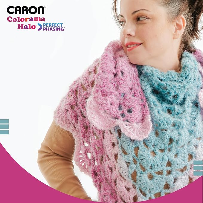 Caron Colorama Halo Cake Ombre Yarn for Crocheting, Skylight Frost, 2-Pack