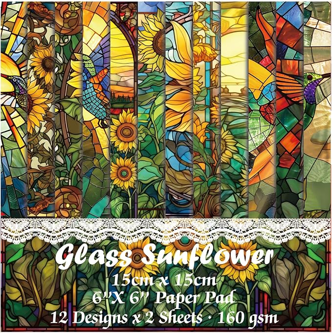 24 Sheets 6"x6" Scrapbook Paper Single-Sided Pattern Decorative Paper