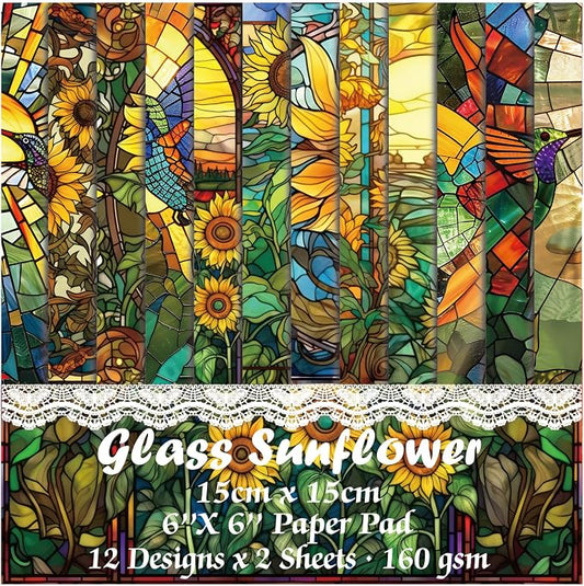 24 Sheets 6"x6" Scrapbook Paper Single-Sided Pattern Decorative Paper