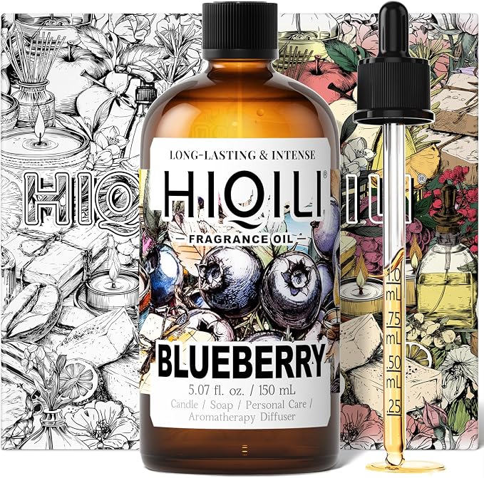 HIQILI Blueberry Fragranc Oil for Soap & Candle Making Supplies - 5.07Fl Oz