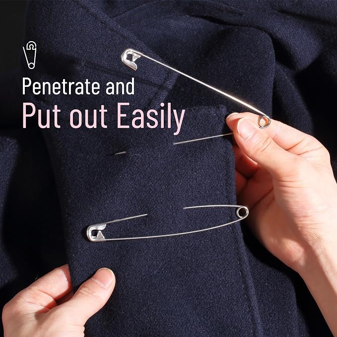 Mr. Pen- Extra Large Safety Pins, 5 Inch, 10 Pack, Silver