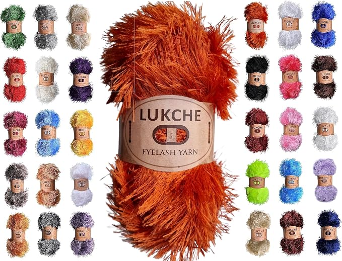Eyelash Fun Fur Yarn Premium 100% Polyester 164 Yds (150 Mt), 3.53 Oz (100 Gr) Colorful Crochet Yarn Dıy Hand Knitting. (Cooper, 1 Skein)