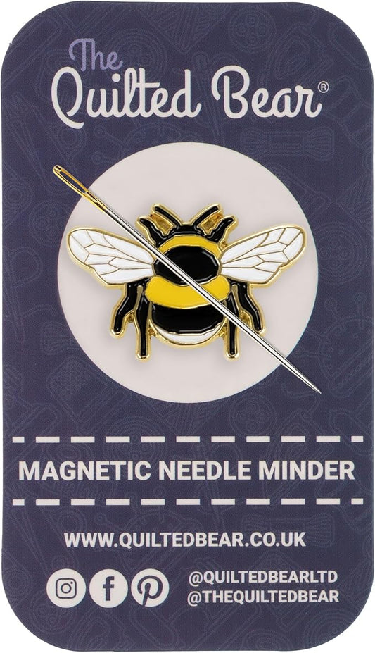 The Quilted Bear Magnetic Needle Minder, Bee | Enamel Needle Keeper for Embroidery & Cross Stitch, Secure Holder for Sewing Needles & Pins, Strong Magnet, Sewing Accessory