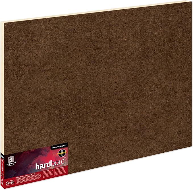 Ampersand Art Supply Hardboard Wood Painting Panel: Museum Series Hardbord, 24" x 36", 3/4 Inch Cradled Profile