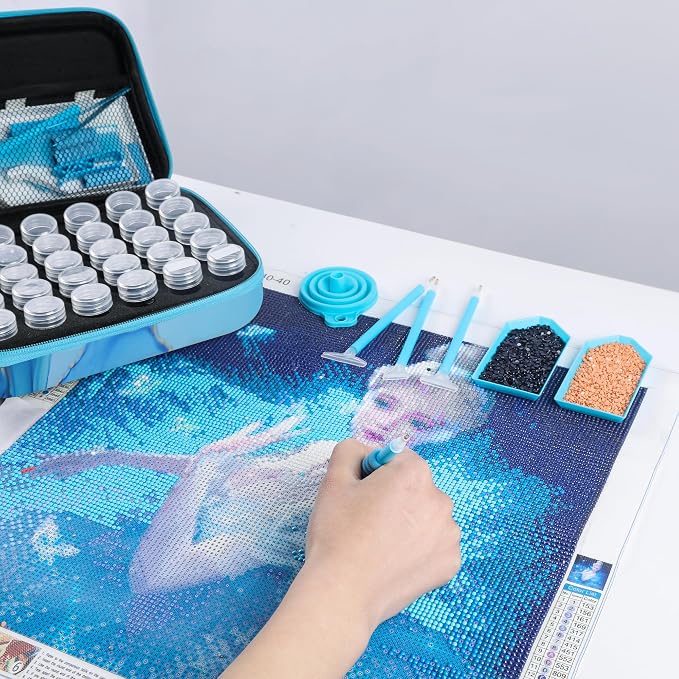 LYMUSUMI 30 Slots Diamond Art Storage Containers Portable Bead Storage Boxes for Diamond Painting Accessories and Tools