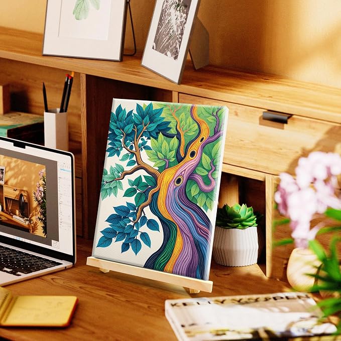 SmartEZ Tree of Life Paint by Numbers Kit for Adults with Frame, 8x12 Inch | Adult Paint by Number Kits with Frame for Gift, Home Wall Decor, 7.87x11.81 Inch