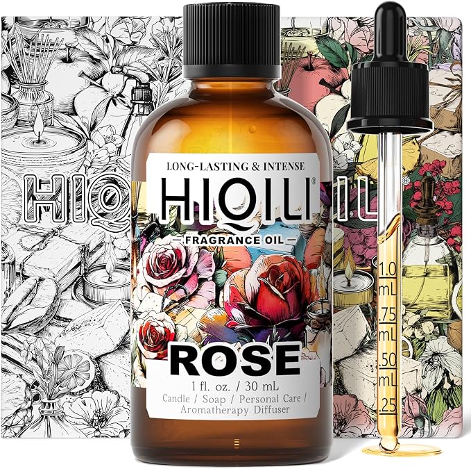 HIQILI Rose Fragrance Oil for Perfume Making, DIY Skin Product - 1 Fl Oz