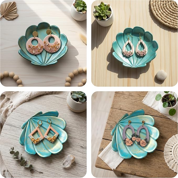 Trinket Cutter Set for Polymer Clay Display & Jewelry Styling – Fish, Shell & Spiral Shell Shapes | Shellfish-TRI
