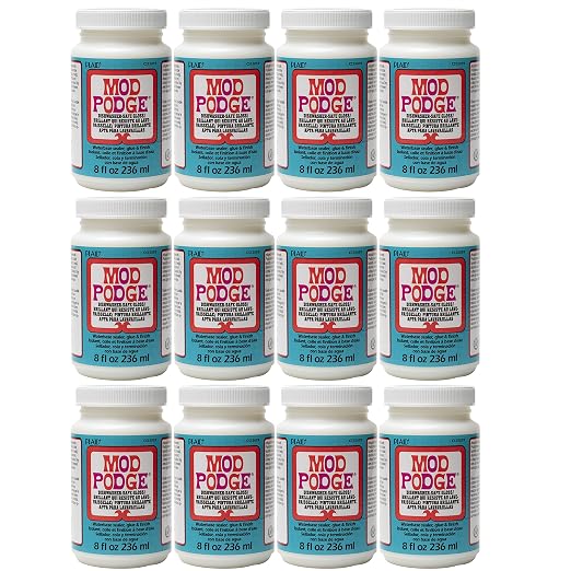 Mod Podge Dishwasher Safe Waterbased Sealer, Decoupage Glue with Gloss Finish, 8 fl oz (Pack of 12),Clear,CS15059B- (Pack of 12)