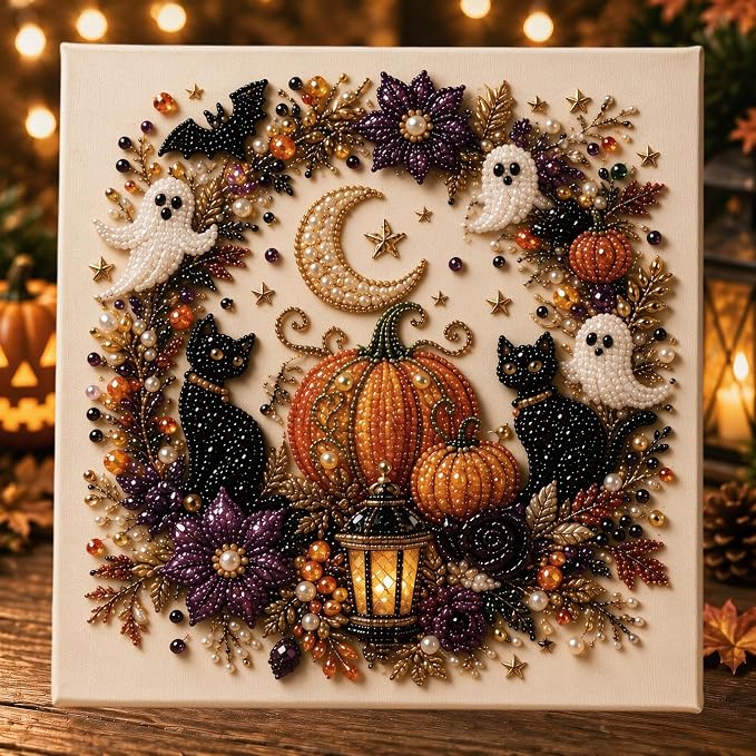 Halloween Ghost Pearl Diamond Art DIY Kit 3D Diamond Painting (Ghost)