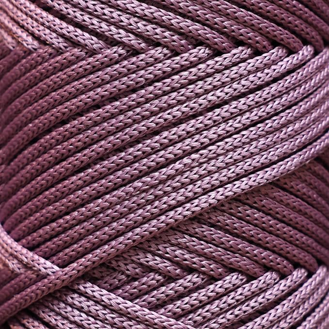 Makromecity, Premium Polyester Macrame Cord 3mm x 131 Yards (394 feet) 3mm Polypropylene Plum Macrame Cord Crochet Macrame Bag Cord Crafts for Wall Hangings, Bags, Underplate, Rug