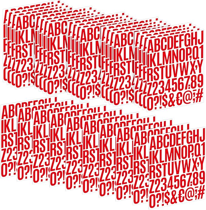 Letter Stickers 30 Sheets 1500 PCS Large 2 Inch Alphabet Stickers, Red