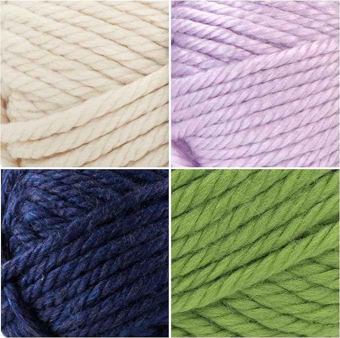 Lion Brand Yarn, Hometown Super Bulky Yarn, Preppy Pack, 12 Skeins