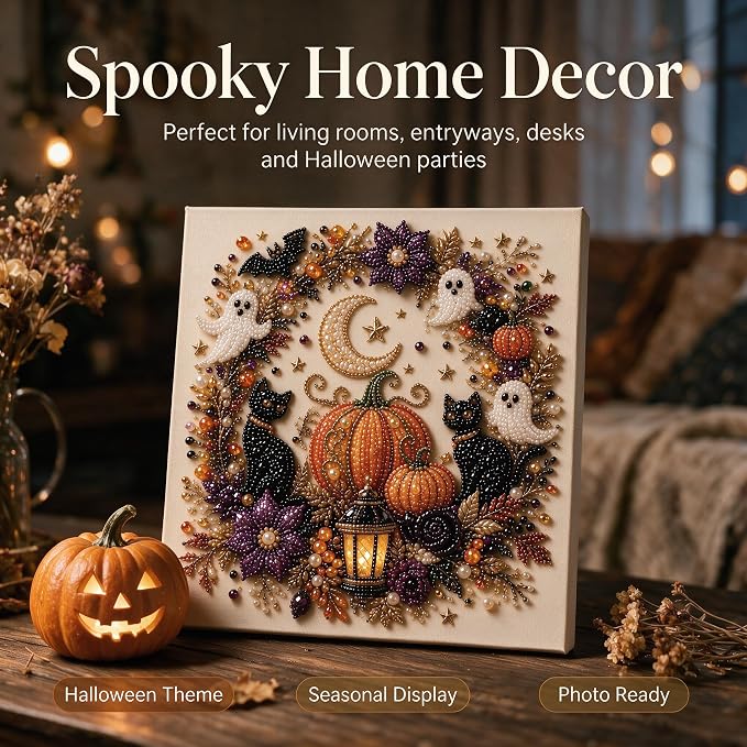 Halloween Ghost Pearl Diamond Art DIY Kit 3D Diamond Painting (Ghost)