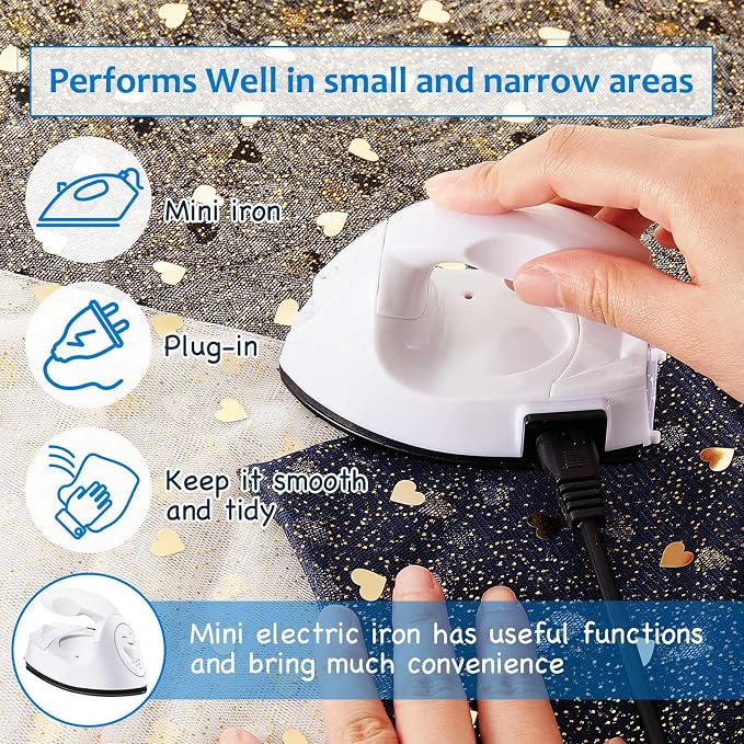 Honoson Mini Craft Iron with Charging Base Tiny,White