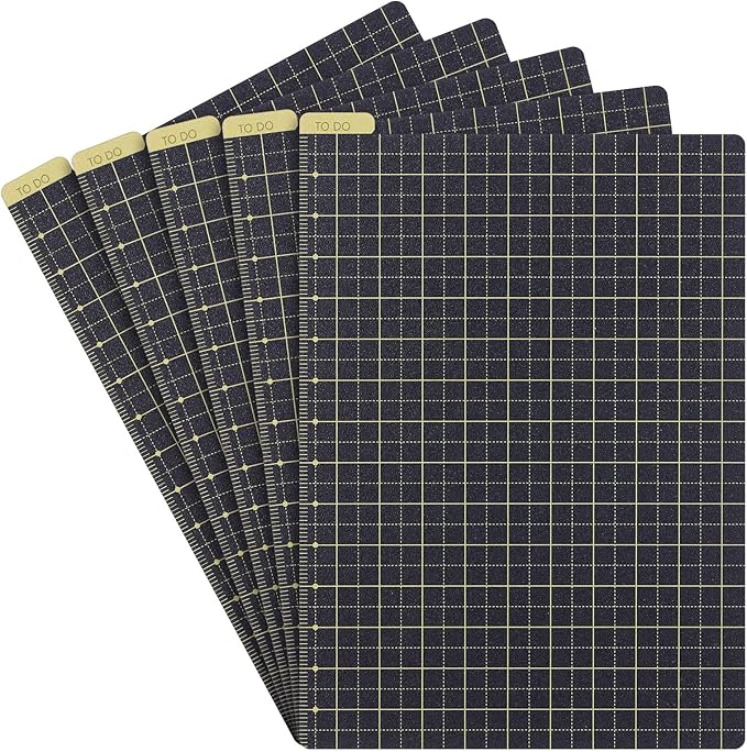 Thenshop 5 Pack A6 Yellow Pencil Board Reusable Notebook Accessory, Flexibility Layout Grids Board with Ruler Scale