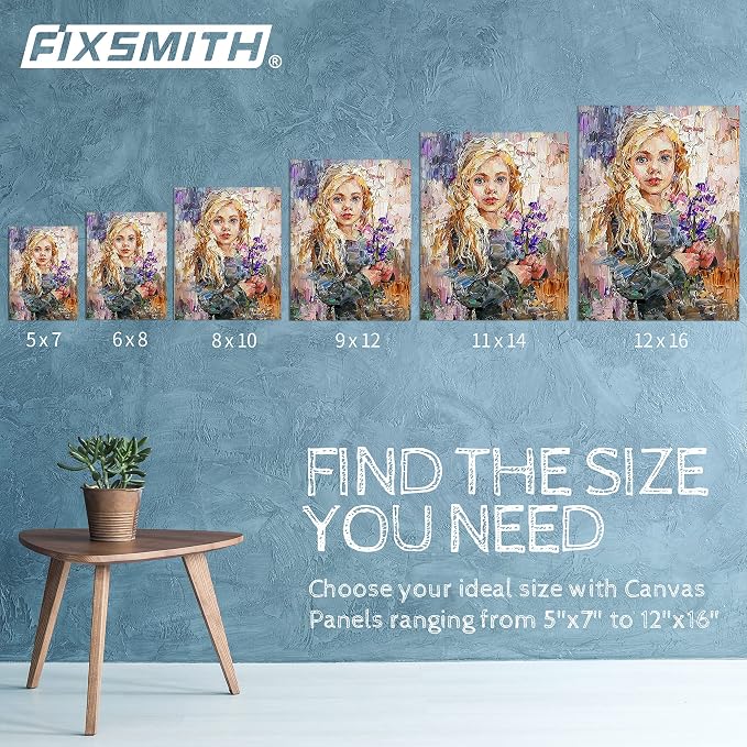 FIXSMITH Canvas Boards for Painting 6x8 Inch, Super Value 12 Pack White Blank Canvas Panels, 100% Cotton Primed, Painting Art Supplies for Professionals, Hobby Painters, Students & Kids