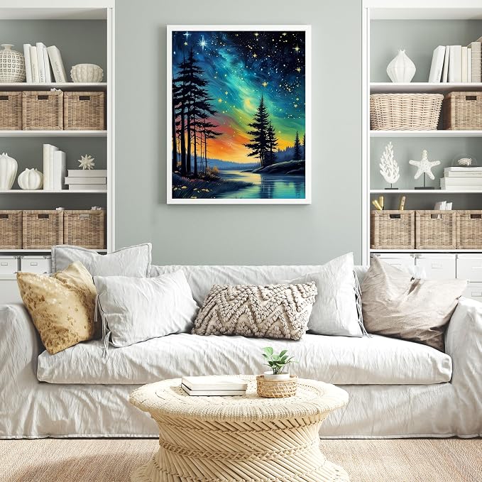Ycydilirab 2 Pack Paint by Number Adult (with Gifts Box)-Aurora Adult Paint by Number Kits on Canvas,Gifts Home Decor(16x20in)