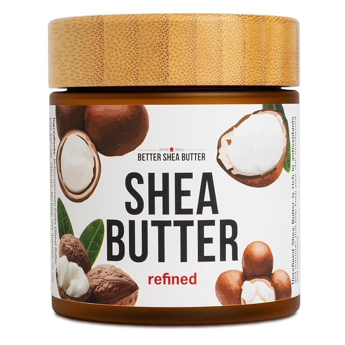 Refined Shea Butter Unscented - 100% Pure African Shea Butter for Hair and Dry Skin - Use for Soap Base, Face and Body Moisturizer, for DIY Whipped Body Butter and Lip Balm 8 oz Jar