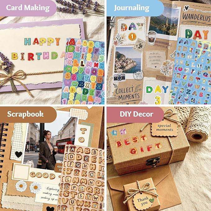 1900+Pcs Alphabet Letter Stickers Book for Journal Scrapbook Stickers