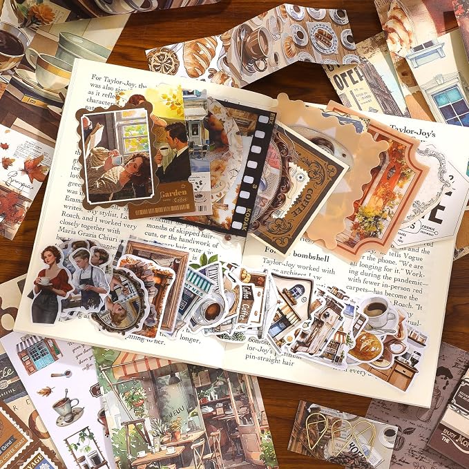 Holiday Scrapbooking Supplies Kit, A6 Notebook, Vintage Junk Journaling Kit