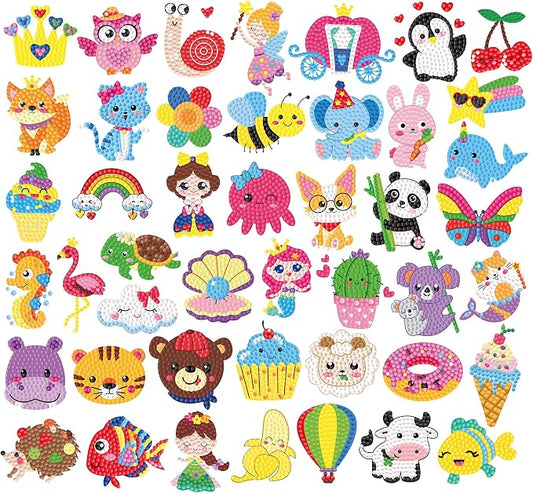 Labeol Diamond Art Kits for Kids Boys and Girls Ages 6-8-10-12 Easy to DIY Creative Diamond Art Sticker Craft by Numbers Kits for Kids and Adult Beginners (Colorful)