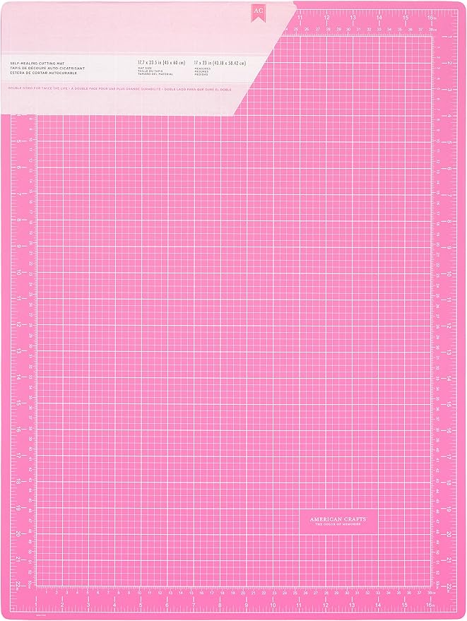 Pink Double-Sided Self-Healing Cutting Mat-18"X24"