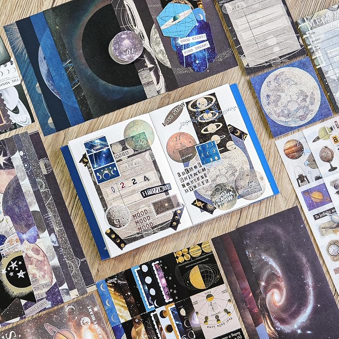 Scrapbooking Supplies Kit, A6 Grid Notebook, Vintage Junk Journaling Kit