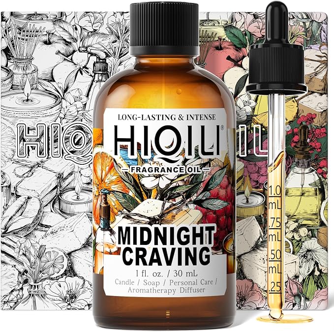 HIQILI Midnight Craving Fragrance Oil, Inspired by Y S.L's B.Lack O.pium, for Diffuser, Candle & Soap & Perfume Balm Making, Sweet Gourmand Aroma- 1.0 Fl Oz(Pack of 1)