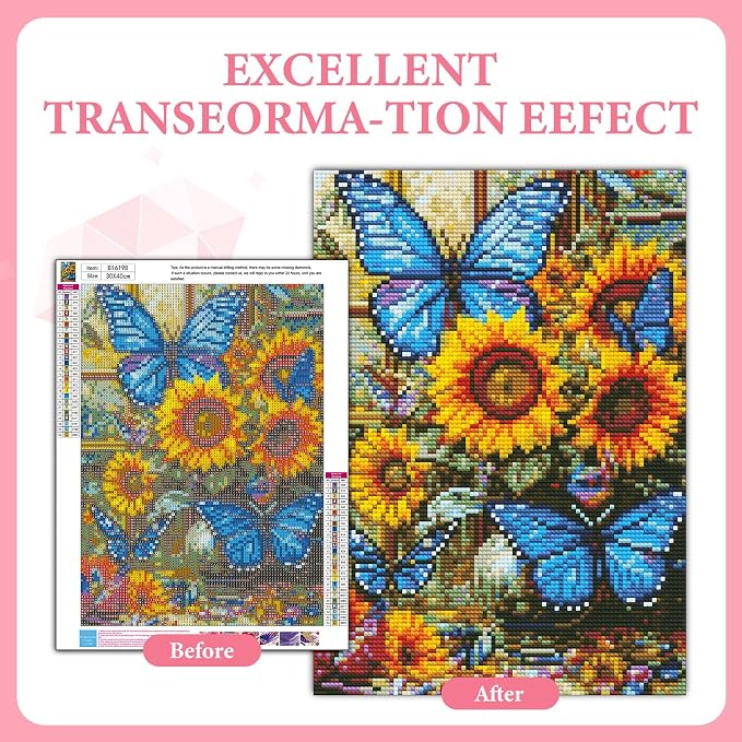 GEEHEIY Diamond Art Kits for Adults, 5D Sunflower Diamond Painting Kit