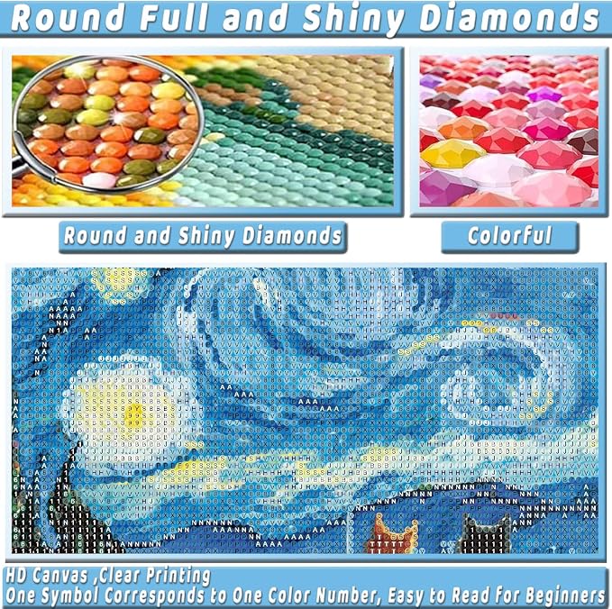 Black Cat Diamond Art Kits for Adults Cute Diamond Painting Kit Beginner