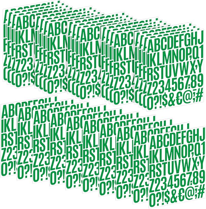 Letter Stickers 30 Sheets 1500 PCS Large 2 Inch Alphabet Stickers, Green
