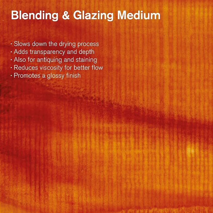Winsor & Newton Blending & Glazing Medium, 75ml (2.5-oz) Bottle | Improves Transparency & Depth, Dries to Durable Gloss Finish, Ideal for Blending, Stroke Work, Antiquing, Staining