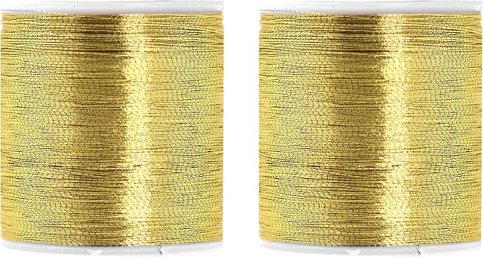 Mandala Crafts Metallic Gold Embroidery Floss for Sewing, 218 Yard Spools