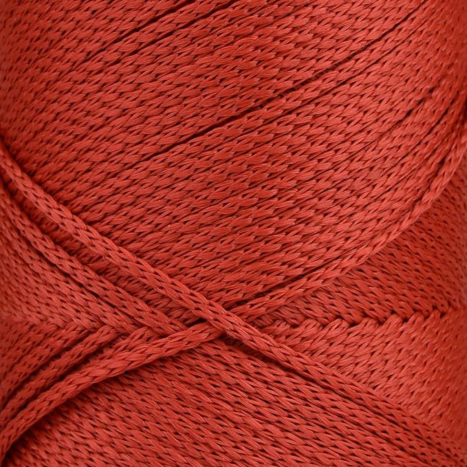 S Sensy 2mm - Premium Polypropylene Macrame Cord 10 Skeins Brick 252 Yards