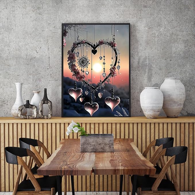 Love Heart Diamond Painting Kits for Adults, 5D Diamond Art Kits for Adults