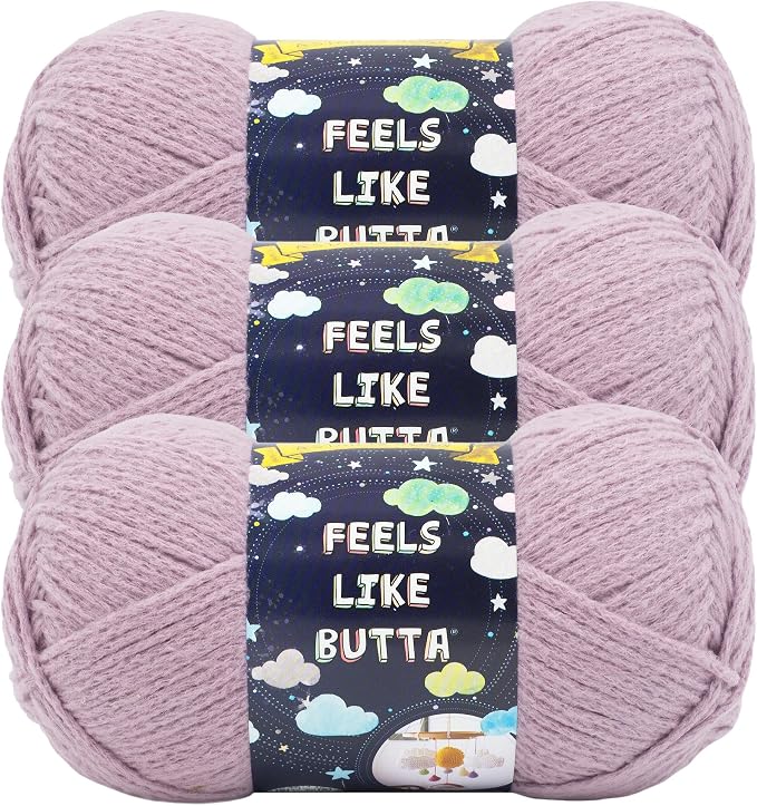 Lion Brand Yarn, Feels Like Butta Soft Crochet Yarn, Quail, Purple, 3 Pack | Buttery Soft Machine Washable Worsted Weight Knit Fiber for Cuddly Baby Blankets, Warm Sweaters, Smooth Amigurumis