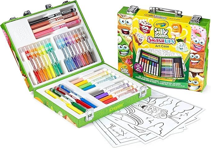 Crayola Silly Scents Mini Inspiration Art Case, Scented Crayons & Markers Set, Art Kit for Kids, Coloring Supplies, Travel Gifts for Kids, Ages 4+