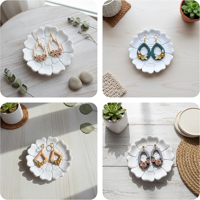 GOTO CLAY TOOLS Trinket Dish Cutter for Polymer Clay, Flower Trinket Dish Cutter, 4 inch Length, Embossed Polymer Clay Cutters, Sharp Edge