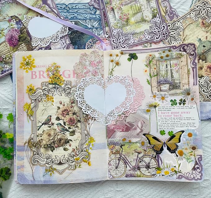 90pcs Scrapbook Stationery Paper Set Vintage Die-Cut Frames decoupage paper
