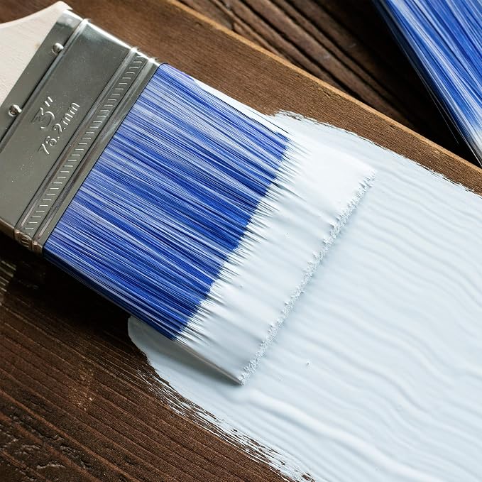 Bates 4 Pack Professional Paint Brush Set - Treated Wood Handle, Small & Stain Brushes