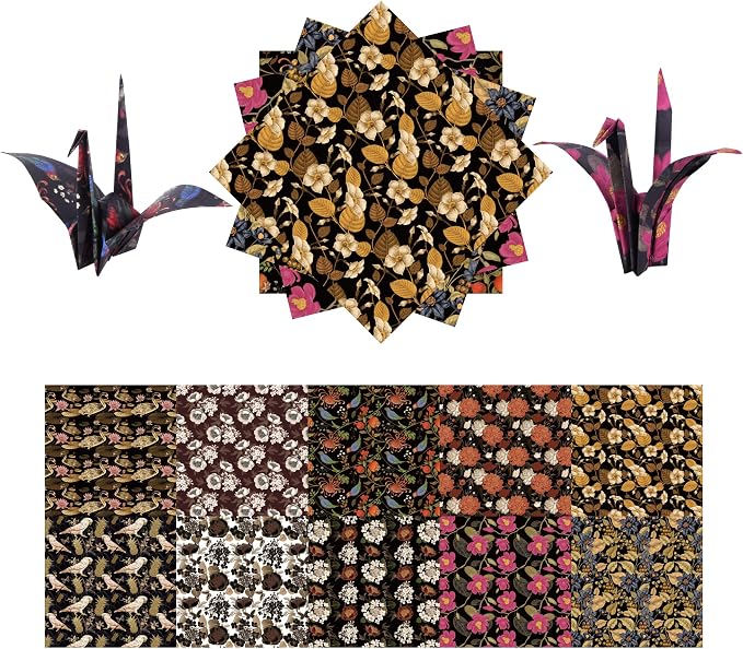 Origami Paper Kit 50 Sheets, 6x6 Inch Double Sided 20 Vivid Colored Paper | 70GSM Colorful Paper,20 Different Pattern Origami Kit,DIY Hand Crafts,Arts Creativity,Easy to Fold,No-Fading.Retro Style