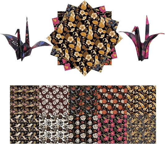 Origami Paper Kit 50 Sheets, 6x6 Inch Double Sided 20 Vivid Colored Paper | 70GSM Colorful Paper,20 Different Pattern Origami Kit,DIY Hand Crafts,Arts Creativity,Easy to Fold,No-Fading.Retro Style