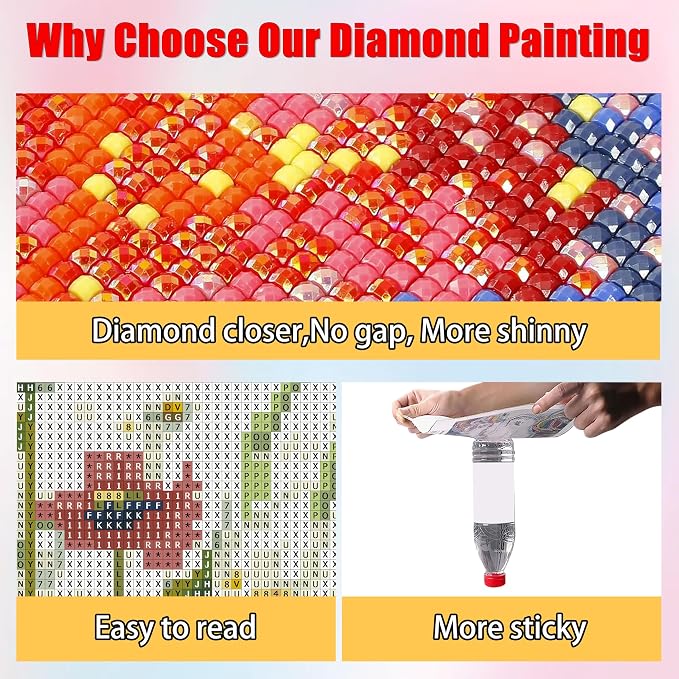 Faith Hope Love Square Diamond Painting Kits - Square Drill Diamond Painting Faith,Hope,Love,Square Diamond Art,DIY Gem Art Kits for Adults and Crafts for Gifts and Home Wall Decor 13.78x13.78 inch